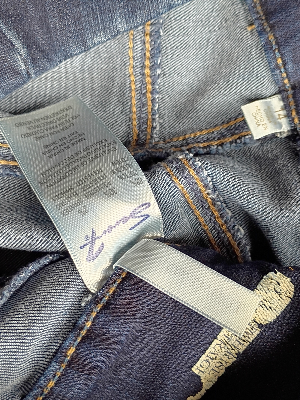 Women's Seven 7 Tummy Toner Cuff High Rise-Slim Straight Jeans Size 14 - Picture 10 of 12